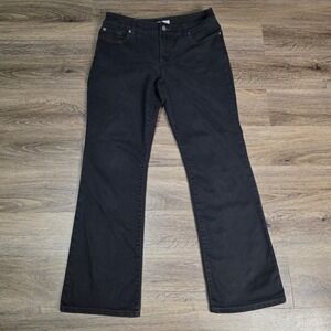 Chico's Size 1 Regular Bootcut Jeans Womens Black Excellent Platinum Denim 287
